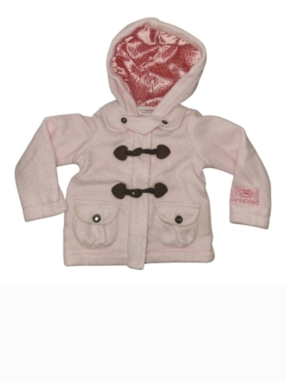 Girls'‎ Light Pink Hooded Toggle Pea Coat